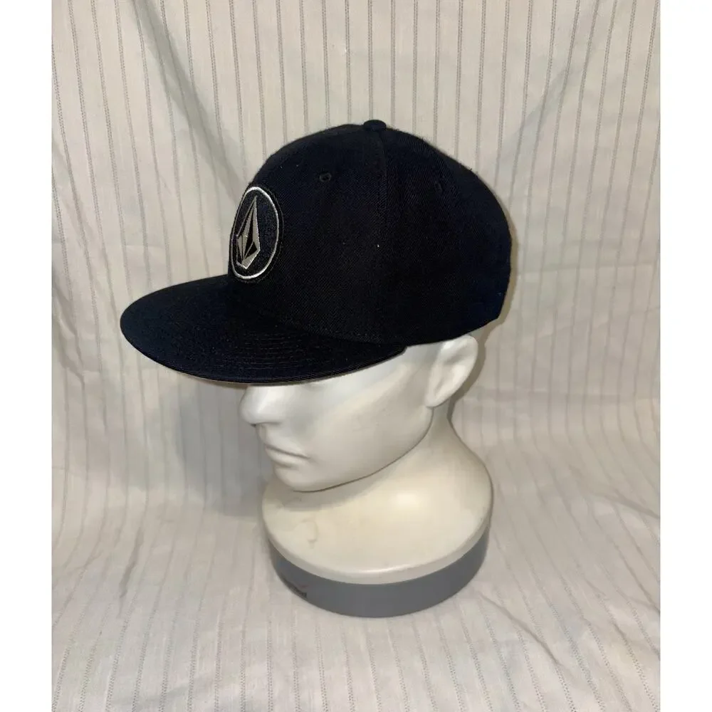 Volcom Hat Boys Black O/S Adjustable Snapback Cotton Skater Streetwear Cap